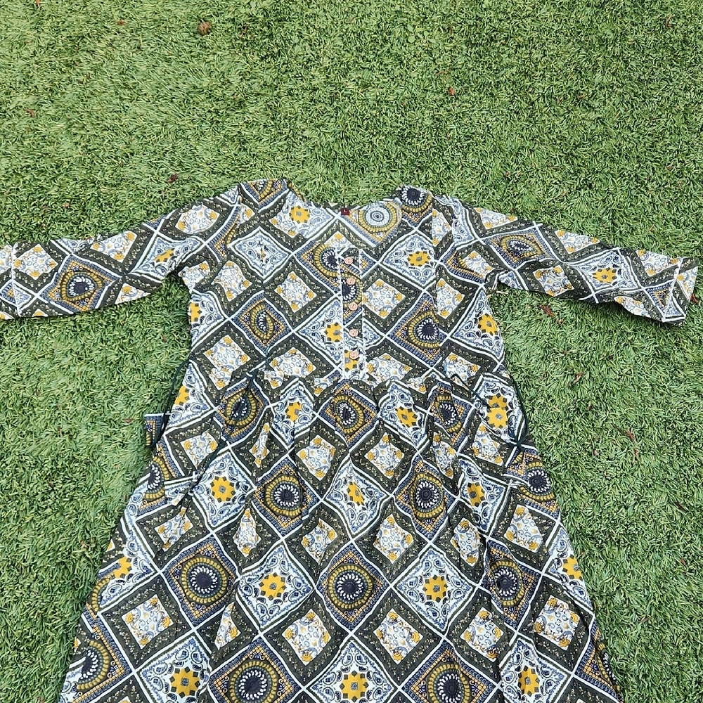 Stylish Geometric Kurta - Yellow and Black